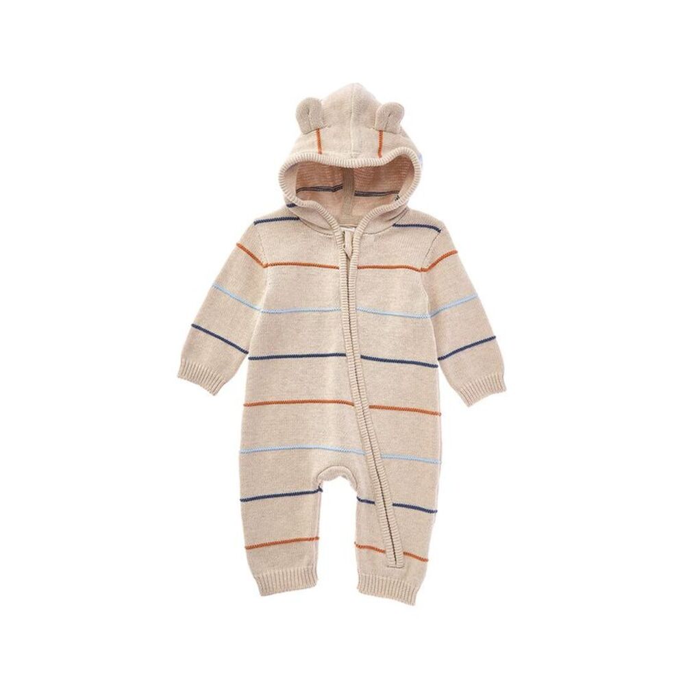 Little Me Thin Striped Coverall, Brown